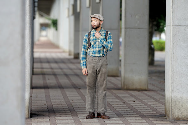 DELUXEWARE (デラックスウエア)　長袖シャツ　LV-28　"60s CHECK PATTERN"　ネイビー