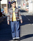 Dapper's (ダッパーズ)　ブランケットジャケット　1366　"Native Pattern Blanket A-1 Style Jacket"　ライトグレー/ブラック