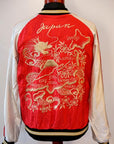 TAILOR TOYO (テーラー東洋)　リバーシブル・アセテートスカジャン　TT15273　ブラック/ベージュ"DRAGON HEAD"×レッド/シルバー"JAPAN MAP"