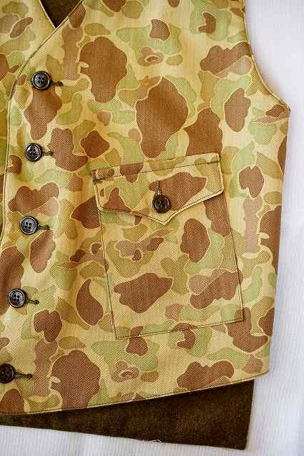 BUZZ RICKSON'S (バズリクソンズ)　リバーシブル・ミリタリーベスト　BR15161　"FROGSKIN VEST"　カモフラージュ×オリーブ