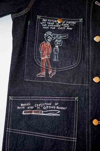 SUGAR CANE (シュガーケーン)　11oz.ブルーデニム・ワークコート　SC15449　"1920's CARTOON WORK COAT"　インディゴデニム・ワンウォッシュ