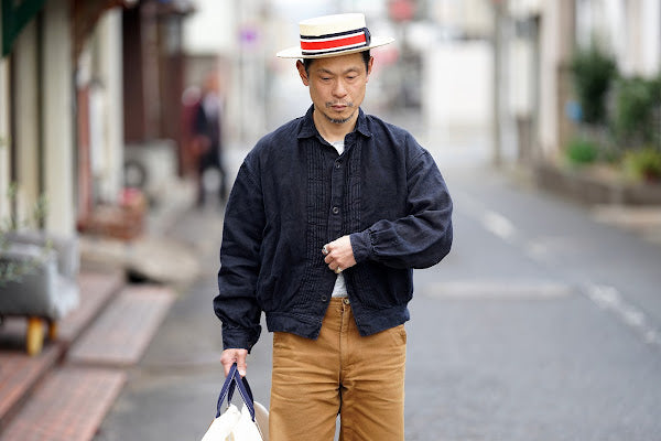 ADJUSTABLE COSTUME (アジャスタブルコスチューム)　ボーターハット (カンカン帽)　AHT-007　"Panama Boater Hat"　トリコロール