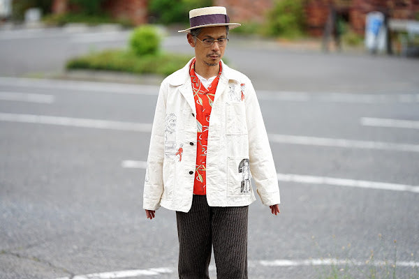 SUN SURF (サンサーフ)　長袖ハワイアンシャツ　SS29205　"SOUTH SEA OUTRIGGER"　レッド