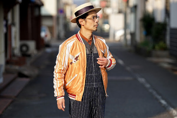 HEAD LIGHT (ヘッドライト)　ストライプデニム・オーバーオール　HD42498　"SPECIAL WOVEN STRIPE DENIM LOW BACK OVERALLS"　ワンウォッシュ