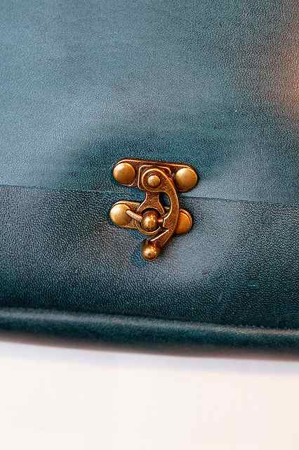 Dapper's (ダッパーズ)　ミニショルダーバッグ　1530　"Horsehide Leather Mini Shoulder Bag"　青碧ブルー