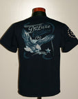 DELUXEWARE (デラックスウエア)　半袖Tシャツ　BRG-19A　"US EAGLE"　ブルーブラック