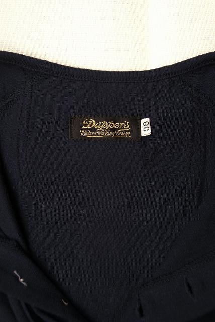 Dapper's (ダッパーズ)　ヘンリーネック・半袖Tシャツ　1324　"Random Henley Work Rib Tee"　ネイビー