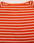Dapper's (ダッパーズ)　ヘンリーネック・8分袖ボーダーTシャツ　1107　"Border Henley 4/5 Sleeve Tee"　オレンジ×オフホワイト