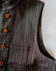 Dapper's (ダッパーズ)　クラシカルベスト　1614　"Classical Stand Collar Vest"　ブラウン・コバートストライプ