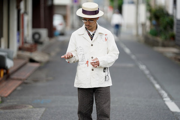 SUGAR CANE (シュガーケーン)　9oz.ツイル・ワークコート　SC15506　"1920's CARTOON WORK COAT"　ナチュラル・ワンウォッシュ