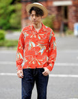 SUN SURF (サンサーフ)　長袖ハワイアンシャツ　SS29205　"SOUTH SEA OUTRIGGER"　レッド