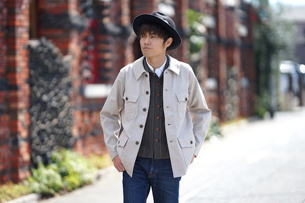 Dapper's (ダッパーズ)　クラシカルベスト　1614　"Classical Stand Collar Vest"　ブラウン・コバートストライプ