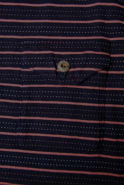 SUGAR CANE (シュガーケーン)　クルーネック・ポケットTシャツ　SC78530　"DOBBY BORDER S/S POCKET T-SHIRT"　ネイビー