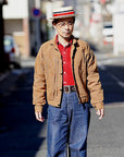 WARE HOUSE (ウエアハウス)　ブラウンダックジャケット　2214　"1880 HEAVY LEATHER BOUND BLOUSE"　ダックストライプ・ワンウォッシュ