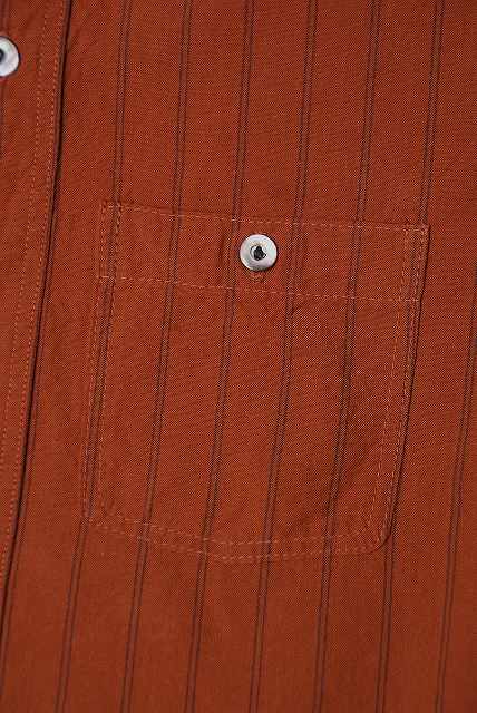 DELUXEWARE (デラックスウエア)　長袖シャツ　LV-21　"THROUGH STRIPE"　RD.オレンジ
