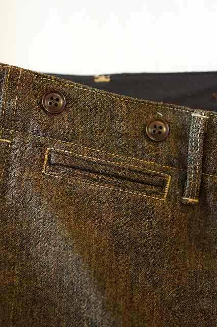 Dapper's (ダッパーズ)　ワイドワークトラウザース　1676　"Classical Army Style Wide Trousers"　オリーブブラウンサージ