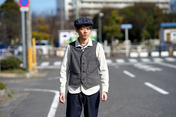 DALEE'S (ダリーズ)　長袖ドレスシャツ　"CALICO.D (キャラコ.D) with COLLER No.4"　ホワイトストライプ