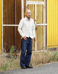 DALEE'S (ダリーズ)　長袖ドレスシャツ　"CALICO.D (キャラコ.D) with COLLER No.4"　ホワイトストライプ