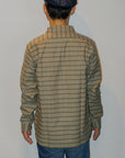 WARE HOUSE (ウエアハウス)　長袖ワークシャツ　3027　"FULL OPEN CHECK SHIRTS"　カーキ