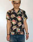 SUN SURF (サンサーフ)　半袖ハワイアンシャツ　SS38036　"KABUKI MAKE UP"　ブラック