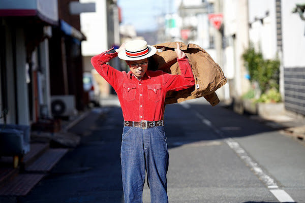 ADJUSTABLE COSTUME (アジャスタブルコスチューム)　ボーターハット (カンカン帽)　AHT-007　"Panama Boater Hat"　トリコロール