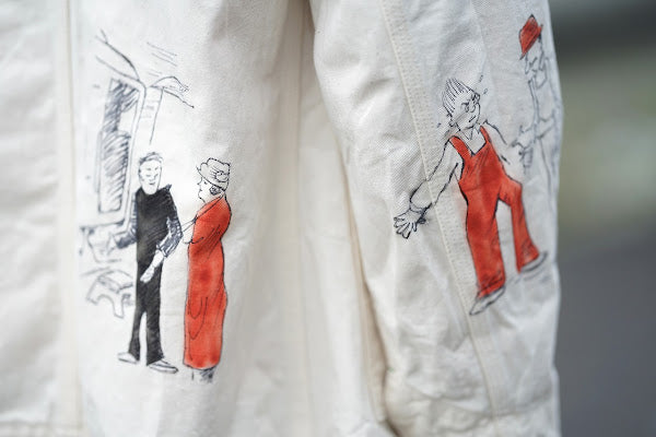 SUGAR CANE (シュガーケーン)　9oz.ツイル・ワークコート　SC15506　"1920's CARTOON WORK COAT"　ナチュラル・ワンウォッシュ