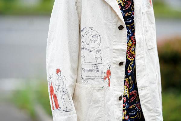 SUGAR CANE (シュガーケーン)　9oz.ツイル・ワークコート　SC15506　"1920's CARTOON WORK COAT"　ナチュラル・ワンウォッシュ