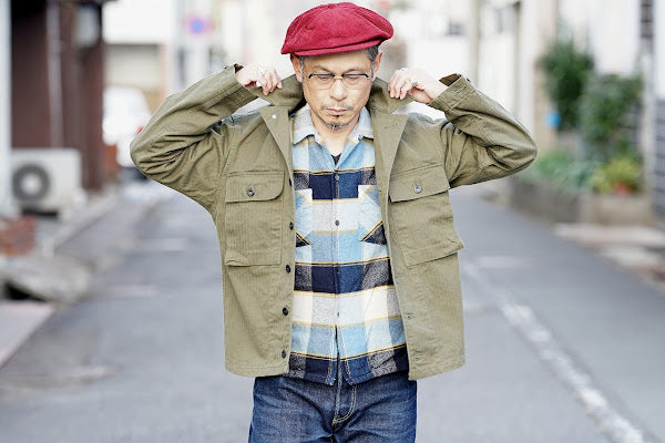 DELUXEWARE (デラックスウエア)　ウールシャツ　MVB-14　"THROUGH WOOL SHIRT"　ブルーチェック