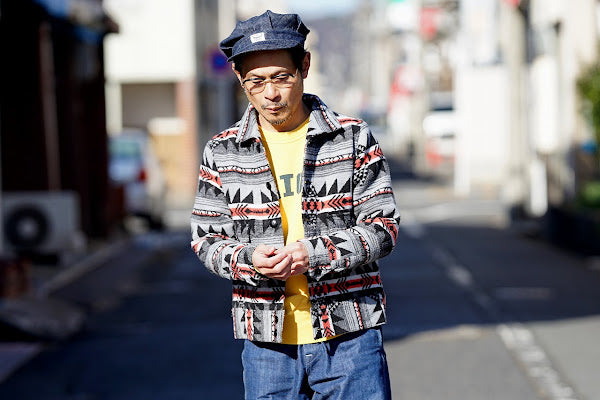 Dapper's (ダッパーズ)　ブランケットジャケット　1366　"Native Pattern Blanket A-1 Style Jacket"　ライトグレー/ブラック