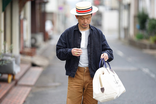 ADJUSTABLE COSTUME (アジャスタブルコスチューム)　ボーターハット (カンカン帽)　AHT-007　"Panama Boater Hat"　トリコロール