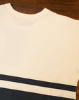 Dapper's (ダッパーズ)　ボーダーTシャツ　1247　"Three Lines Border Print Crewneck Tee"　クリーム/ネイビー