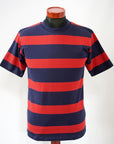 WARE HOUSE (ウエアハウス)　半袖3×2インチボーダーTシャツ　4089　ネイビー×レッド