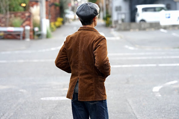 Dapper's (ダッパーズ)　レザーキャスケット　1669　"40’s Style Classic Horsehide Leather Casquette"　R.ブラック (ブラウンベース)