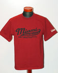 DELUXEWARE (デラックスウエア)　半袖Tシャツ　DLT-1602F　"MIAMI MOTORCYCLE"　レッド