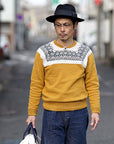 DELUXEWARE (デラックスウエア)　ハーフジップ・スウェット　S105-24A　"SNOW HALF ZIP"　アンティークイエロー