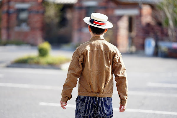 ADJUSTABLE COSTUME (アジャスタブルコスチューム)　ボーターハット (カンカン帽)　AHT-007　"Panama Boater Hat"　トリコロール