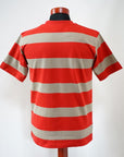 WARE HOUSE (ウエアハウス)　半袖3×2インチボーダーTシャツ　4089　レッド×グレー