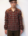 DALEE'S (ダリーズ)　長袖オープンカラーシャツ　"WALES CHECK (ウェールズチェック)"　...30s Wales Check Shirt　ワイン