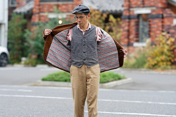Dapper's (ダッパーズ)　レザーキャスケット　1669　"40’s Style Classic Horsehide Leather Casquette"　R.ブラック (ブラウンベース)