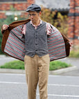Dapper's (ダッパーズ)　レザーキャスケット　1669　"40’s Style Classic Horsehide Leather Casquette"　R.ブラック (ブラウンベース)