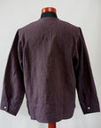 Dapper's (ダッパーズ)　リネン・プルオーバーシャツ　1623　"Round Placket Miners Pullover Shirts"　グレープ