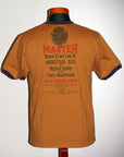 DELUXEWARE (デラックスウエア)　半袖Tシャツ　6902　"MASTER OIL"　ゴールド×D.パープル