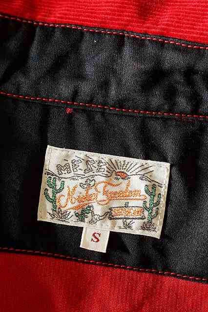 シュガーケーン×ミスターフリーダム　コーデュロイ・ウエスタンシャツ　SC28946　"MFSC "HOOPER" CORDUROY DUDE RANCHER"　レッド