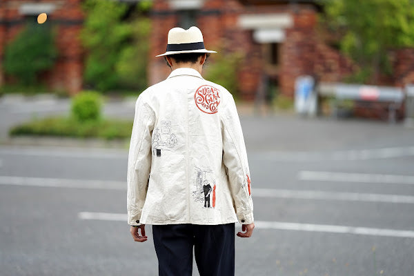 SUGAR CANE (シュガーケーン)　9oz.ツイル・ワークコート　SC15506　"1920's CARTOON WORK COAT"　ナチュラル・ワンウォッシュ