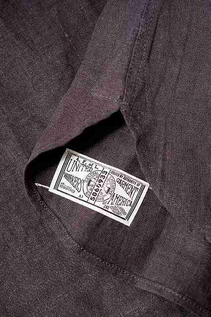 Dapper's (ダッパーズ)　リネン・プルオーバーシャツ　1623　"Round Placket Miners Pullover Shirts"　グレープ