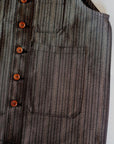 Dapper's (ダッパーズ)　クラシカルベスト　1614　"Classical Stand Collar Vest"　ブラウン・コバートストライプ