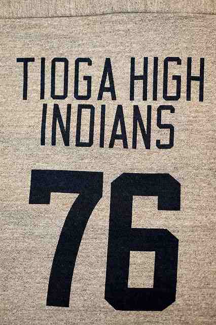 WARE HOUSE (ウエアハウス)　7分袖フットボールTシャツ　4063　"TIOGA HIGH"　杢グレー