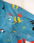 STAR OF HOLLYWOOD (スターオブハリウッド)　長袖オープンシャツ　SH29083　"ROCKIN' NOTES"　ブルー