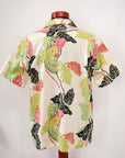 DUKE KAHANAMOKU (デューク・カハナモク)　コットンリネン・半袖ハワイアンシャツ　DK39093　"MONSTERA"　オフホワイト