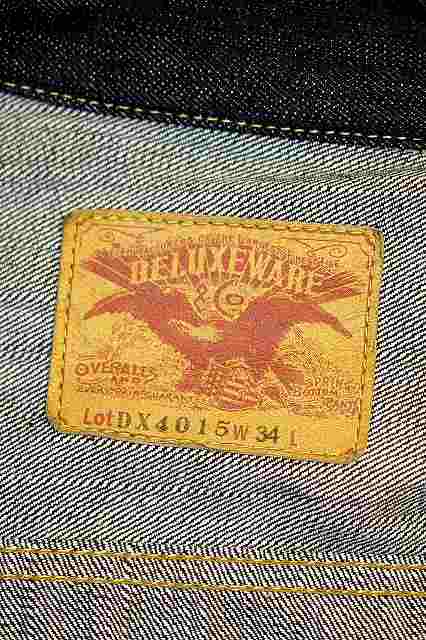 DELUXEWARE (デラックスウエア)　ジージャン　DX4015　"FIRST MODEL JACKET"　インディゴ・ワンウォッシュ